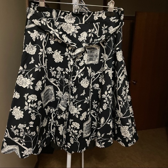 Talbots Birdcage Floral Print knee length skirt, bow belted A-line skirt… - Picture 5 of 13